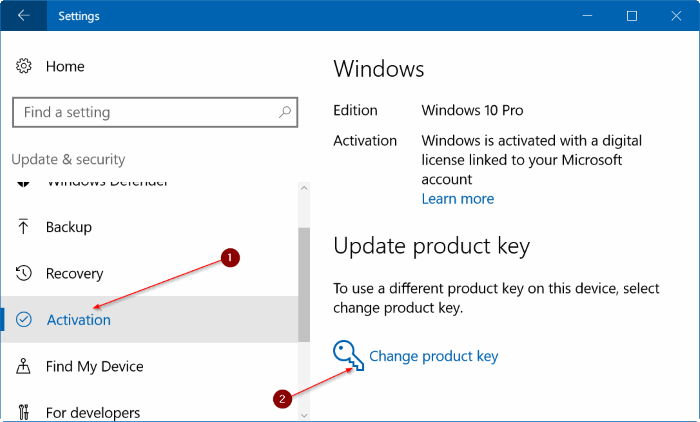 How to reset windows 10 activation key